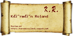 Kármán Roland névjegykártya